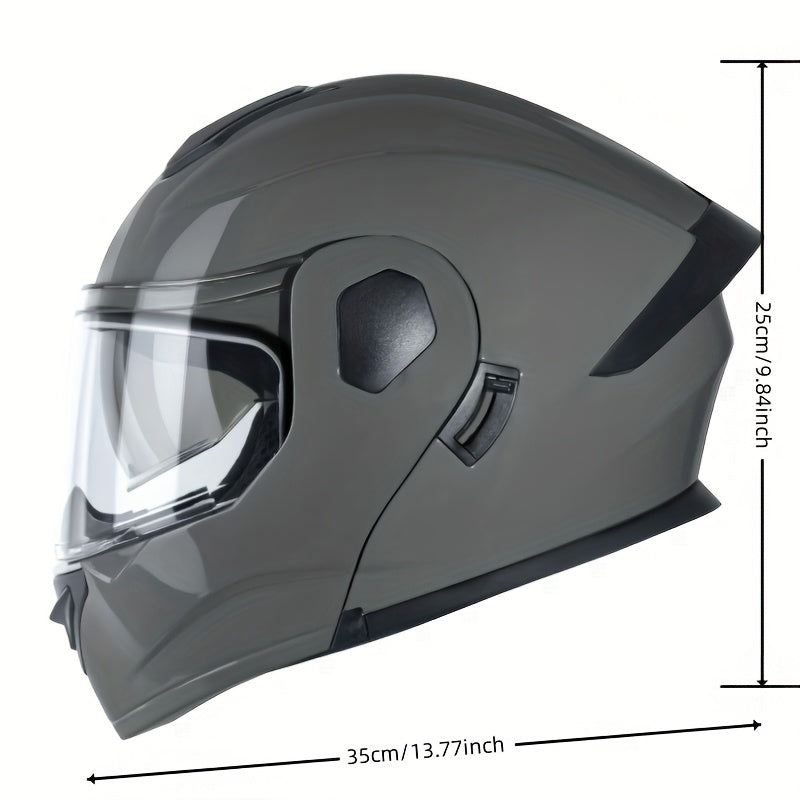 Men's Motorcycle Helmet - ABS Lightweight Full Face Shield with Integrated Visor, Ergonomic Design & Ventilation System for Riding Safety