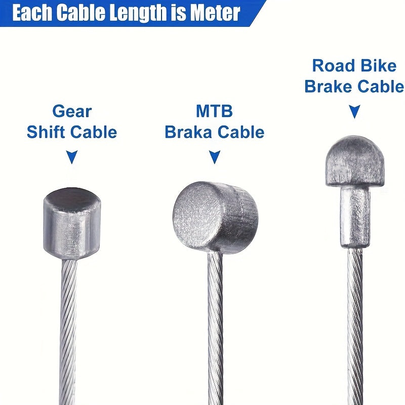 Universal Bike Kit Mountain Road Bike Universal Bicycle Transmission Line | Bicycle Shift Derailleur Cable and Brake Cable Kit for Repair