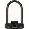 Heavy Duty U Lock4 Digit Combination Password Bicycle Lock with ULock Shackle Waterproof No Key Bike Locks for Home School Travel Bike U Lock