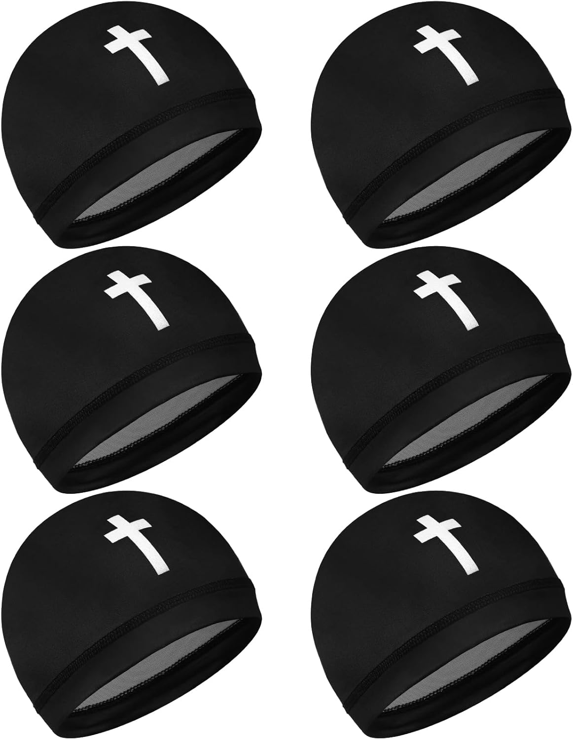 Haysandy 6 Pcs Cooling Skull Cap Motorcycle Helmet Liner Men Women Sweat Wicking Beanie Bicycle Running Cap Head Wrap