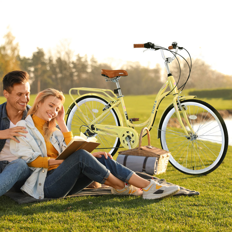 7 Speed, Steel Frame, Multiple Colors 24 Inch Ladies