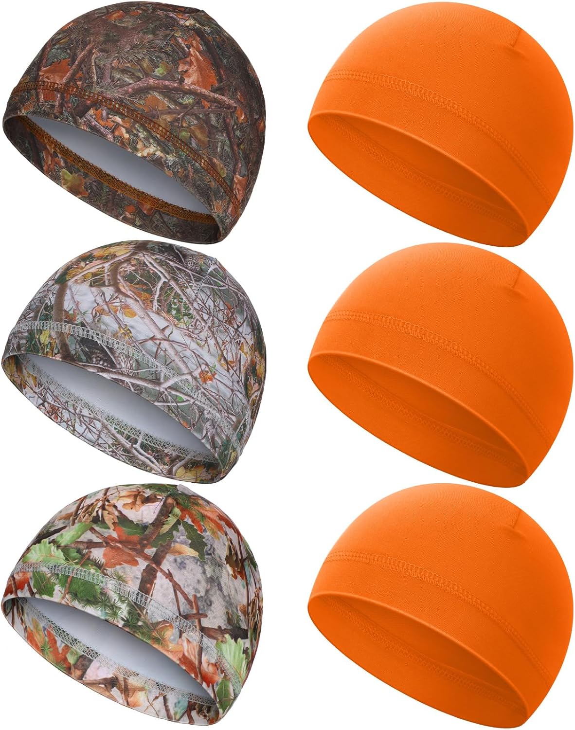 Haysandy 6 Pcs Cooling Skull Cap Motorcycle Helmet Liner Men Women Sweat Wicking Beanie Bicycle Running Cap Head Wrap