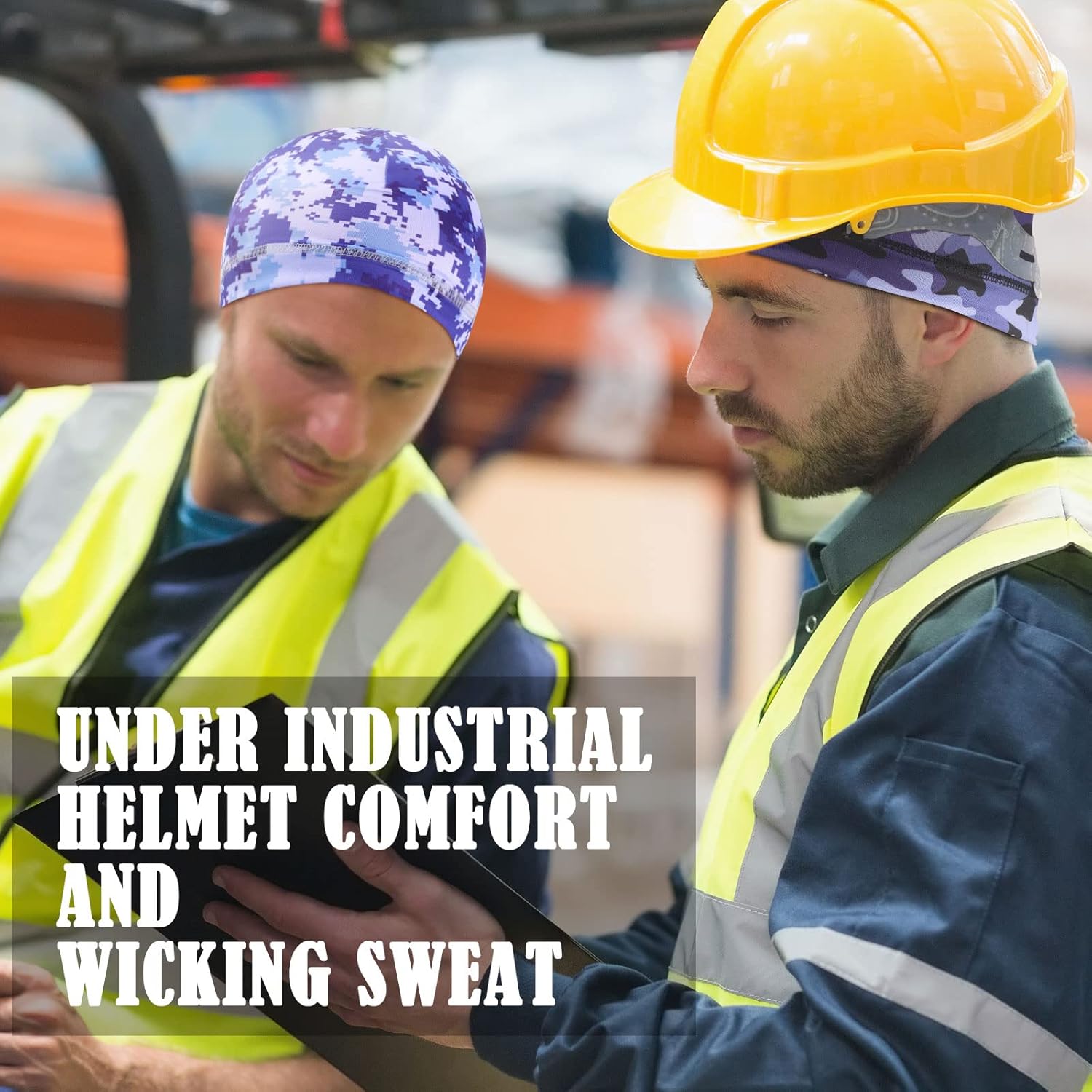 Haysandy 6 Pcs Cooling Skull Cap Motorcycle Helmet Liner Men Women Sweat Wicking Beanie Bicycle Running Cap Head Wrap