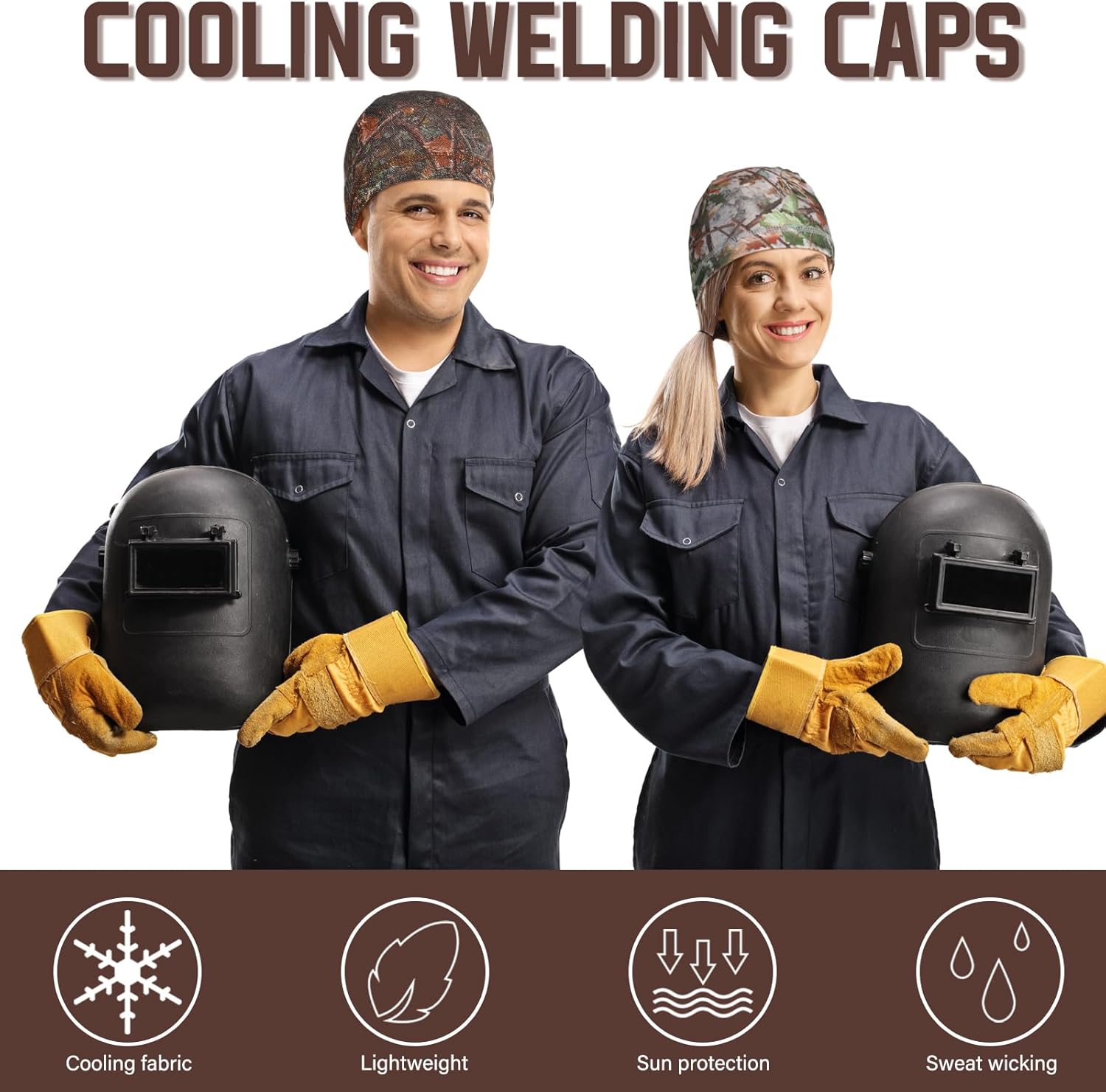 Haysandy 6 Pcs Cooling Skull Cap Motorcycle Helmet Liner Men Women Sweat Wicking Beanie Bicycle Running Cap Head Wrap