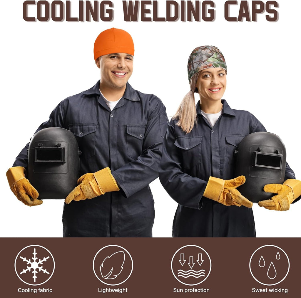 Haysandy 6 Pcs Cooling Skull Cap Motorcycle Helmet Liner Men Women Sweat Wicking Beanie Bicycle Running Cap Head Wrap