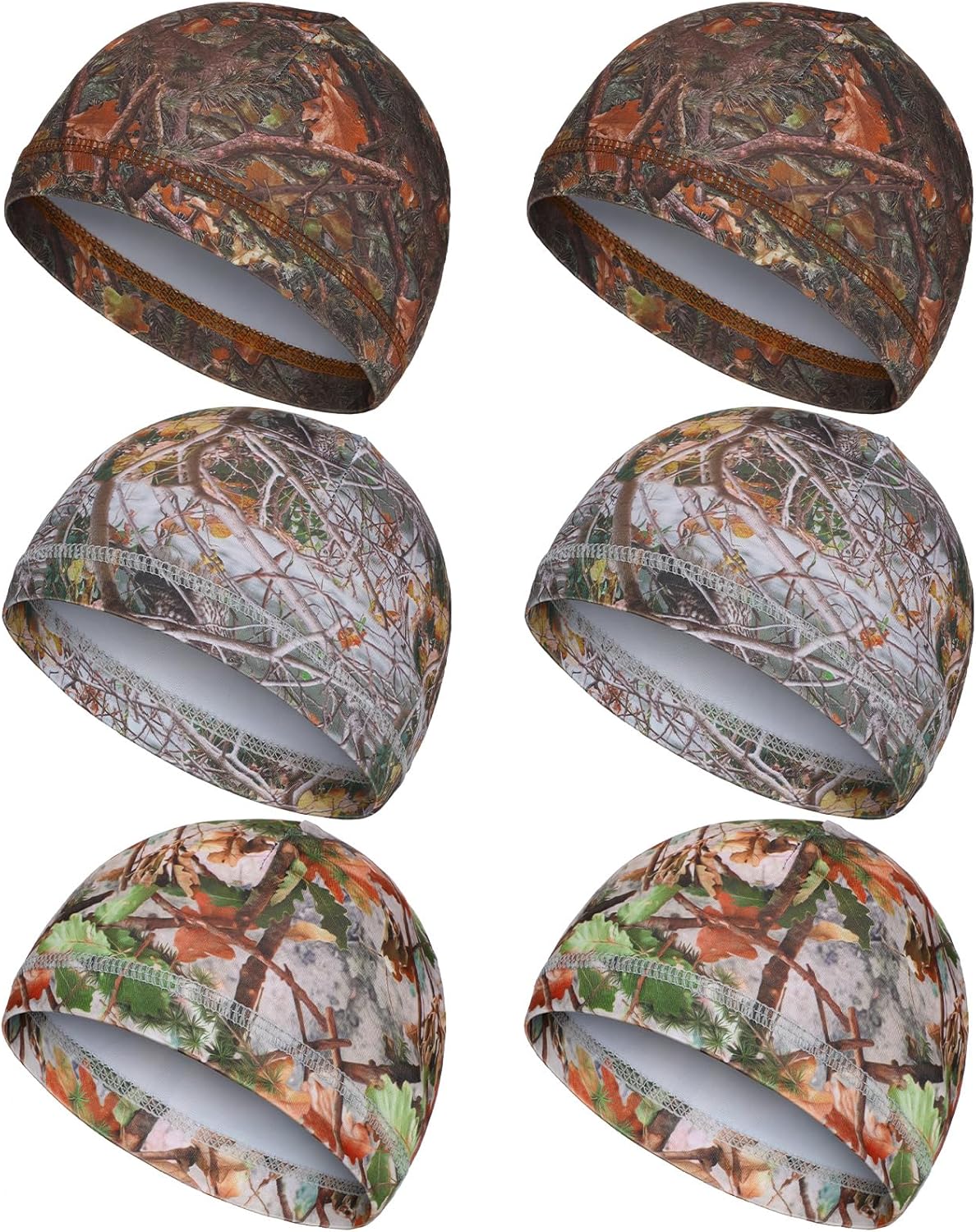 Haysandy 6 Pcs Cooling Skull Cap Motorcycle Helmet Liner Men Women Sweat Wicking Beanie Bicycle Running Cap Head Wrap