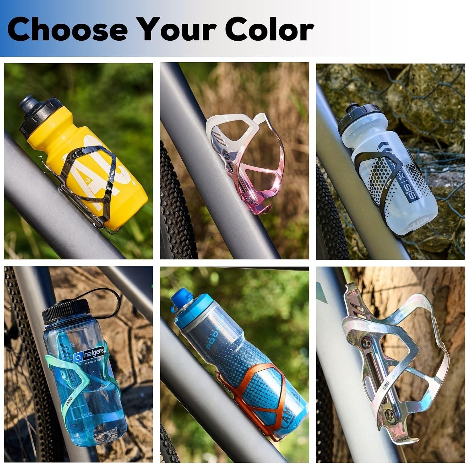Heavy Duty Bike Water Bottle Holder, Lightweight Aluminum Cage Shockproof Design for Road Mountain Gravel Bikes, Holds 21-32 oz