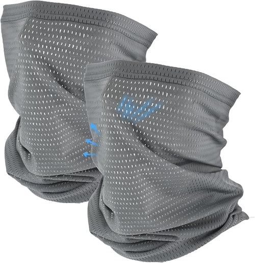 2 Pack Breathable Neck Gaiter Summer Balaclava Cooling Face Mask with Mesh Holes UV Protection Sun Scarf for Men Women