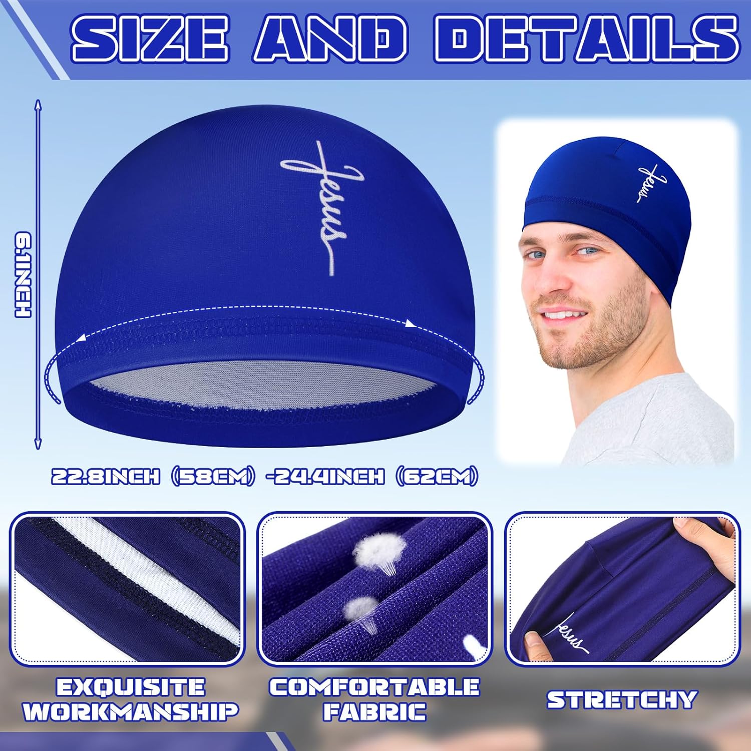 Haysandy 6 Pcs Cooling Skull Cap Motorcycle Helmet Liner Men Women Sweat Wicking Beanie Bicycle Running Cap Head Wrap
