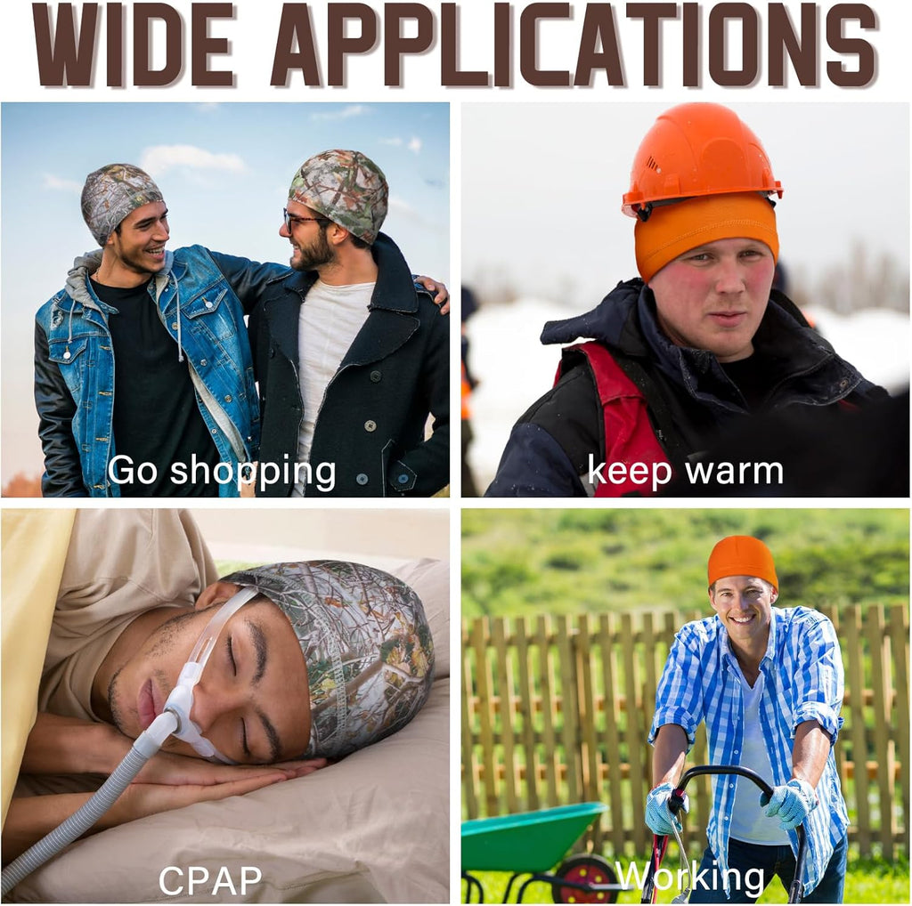 Haysandy 6 Pcs Cooling Skull Cap Motorcycle Helmet Liner Men Women Sweat Wicking Beanie Bicycle Running Cap Head Wrap