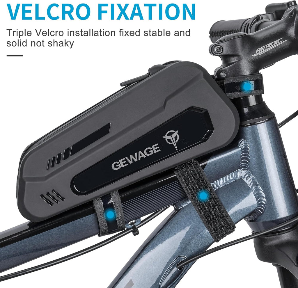 GEWAGE Bicycle Phone Mount Bag & Bicycle Tire Pump, Bike Multitool with Tyre Lever - Bike Tool Kits for Repair and Maintenance at Home or On The Road