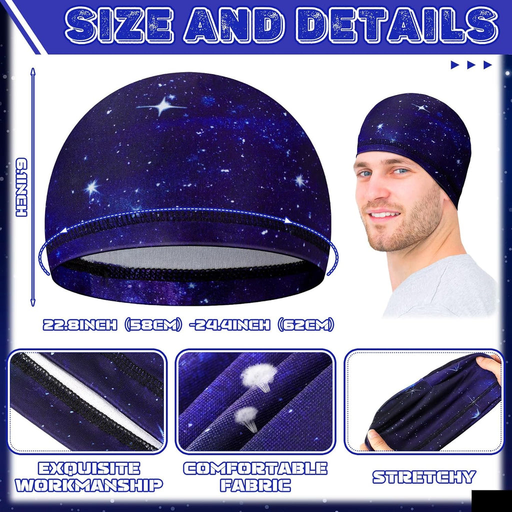 Haysandy 6 Pcs Cooling Skull Cap Motorcycle Helmet Liner Men Women Sweat Wicking Beanie Bicycle Running Cap Head Wrap