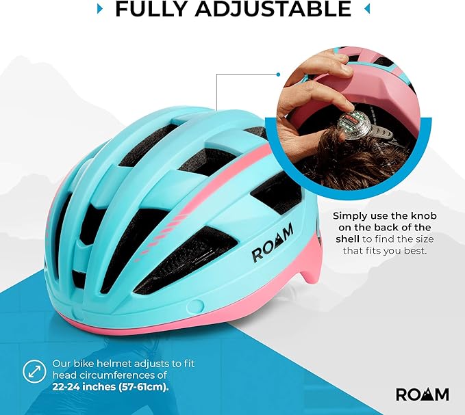 Road Bike Helmet - Durable Helmets for Adults with Sun Visor, LED Light and Detachable Magnetic Goggles - Adjustable Size - Mountain Bicycle Helmet for Adult Men & Women﻿