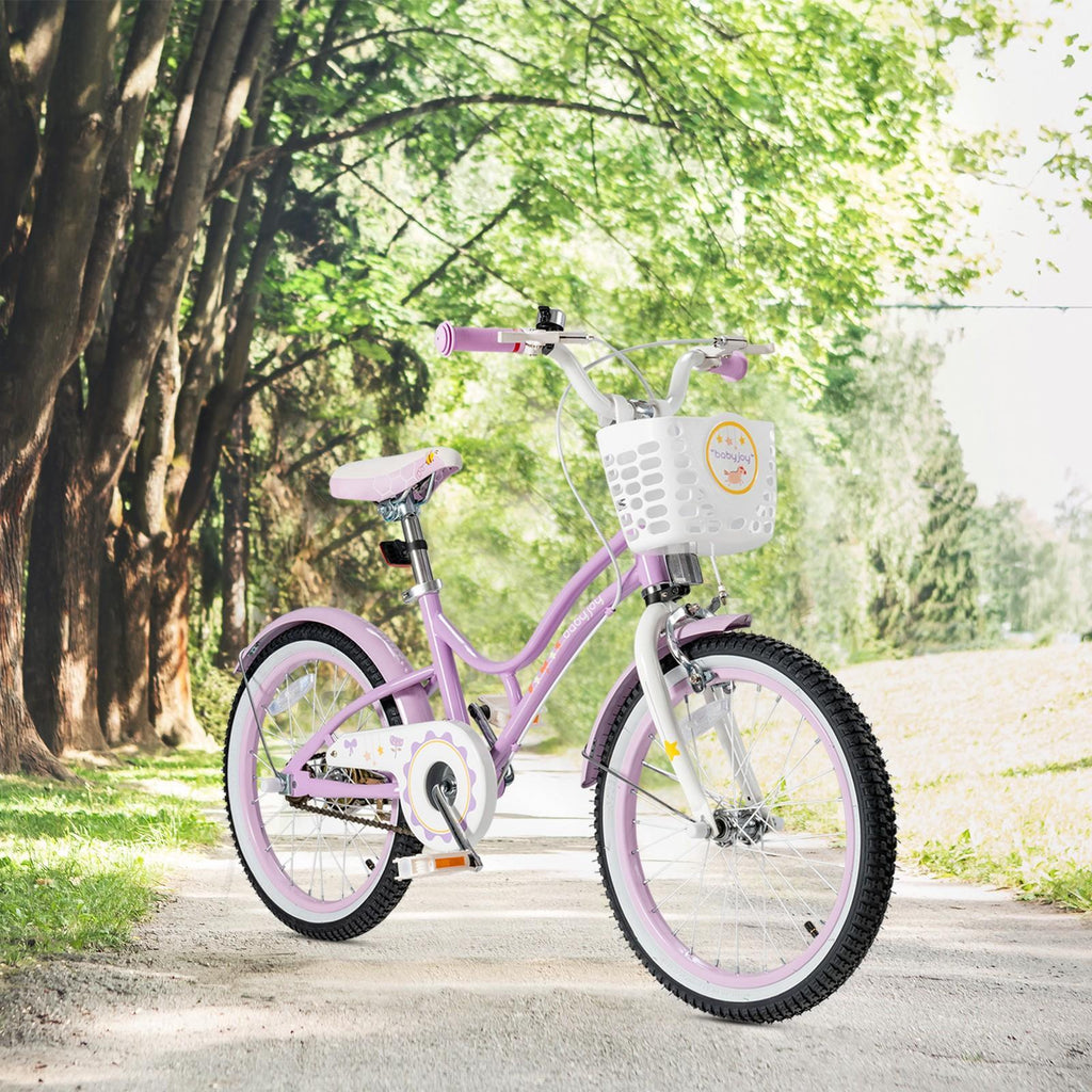 COSTWAY Babyjoy 18" Kids Bike Toddlers Freestyle Adjustable Bicycle w/ Training Wheels