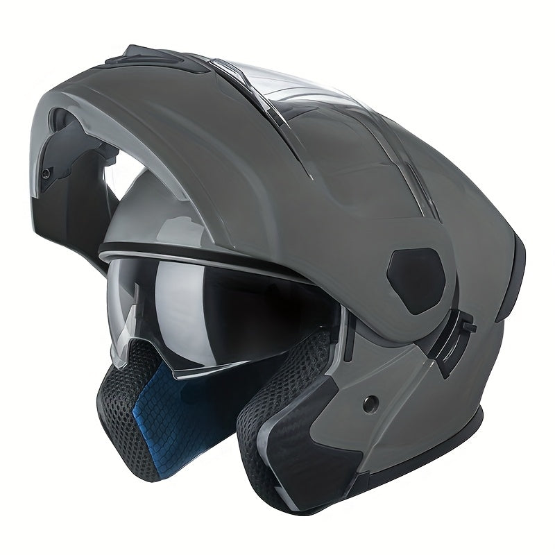 Men's Motorcycle Helmet - ABS Lightweight Full Face Shield with Integrated Visor, Ergonomic Design & Ventilation System for Riding Safety