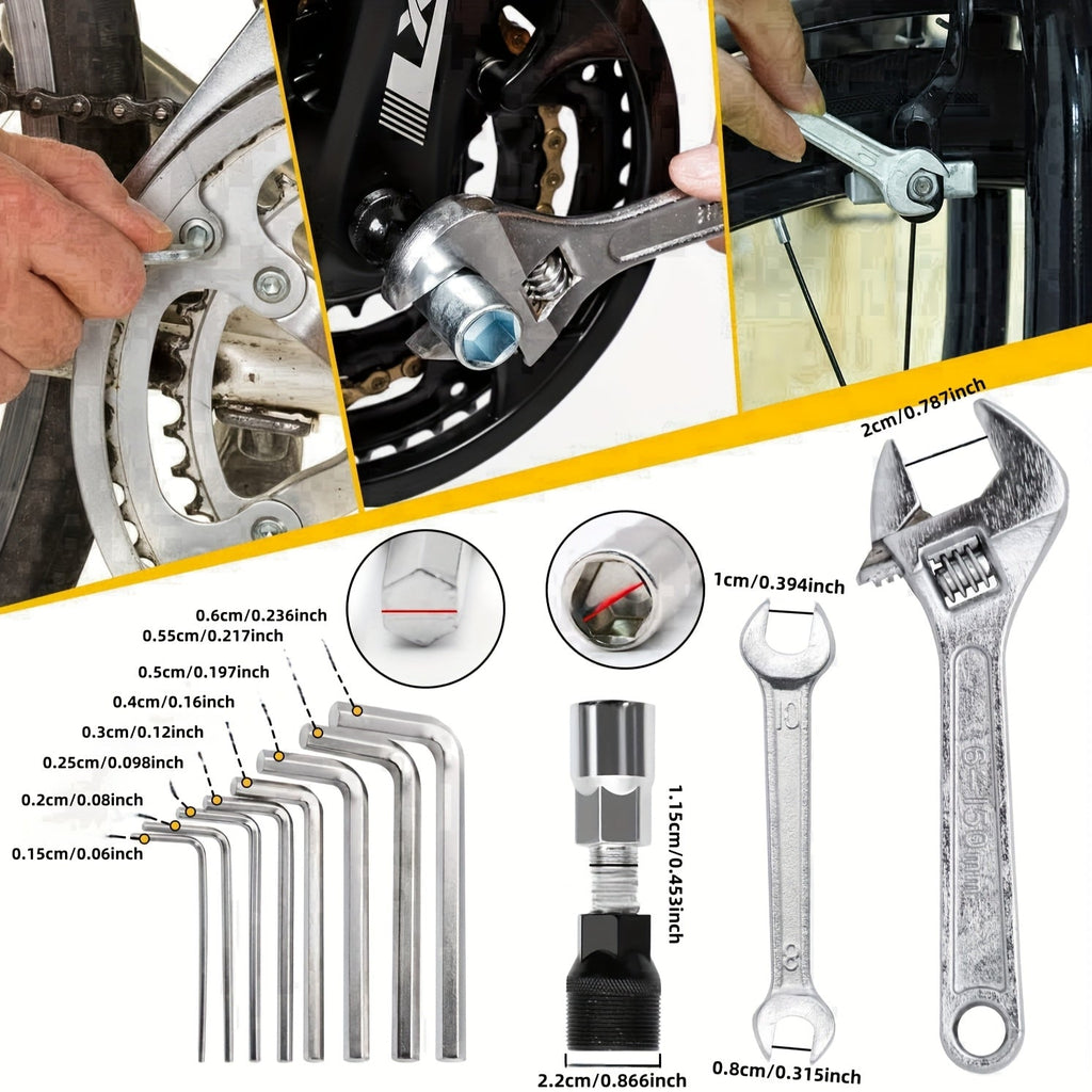 Professional Bicycle Tool 44pcs Professional Bicycle Tool Kit | Bicycle Repair Tool Set for Mountain and Road Bikes with High-Quality Cycling Maintenance Tools in Black Storage Case
