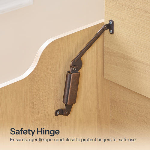 39.4” Large Multi-Functional Storage Chest with Faux Rattan Flip-Top Lid & U-Shaped Doorways - Engineered Wood Organizer Box Suitable for Shoe Bench, Step Stool, Living Room Storage - Space-Saving Furniture