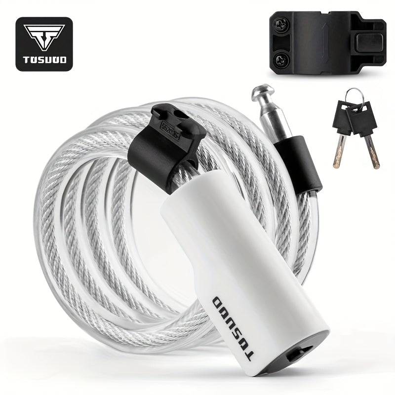 Anti-Theft Bike Lock TOSUOD Durable Aluminum Alloy Anti-Theft Bike Lock | Portable Security Cable Lock for Mountain & Road Bicycles, Electric Bikes & Accessories with 2 Keys