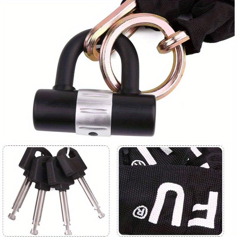 Heavy Duty Motorcycle Bike chain lock with 4 Keys, - 120cm\u002F393\